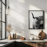 highland cattle western art textured 3x4 6 mockup