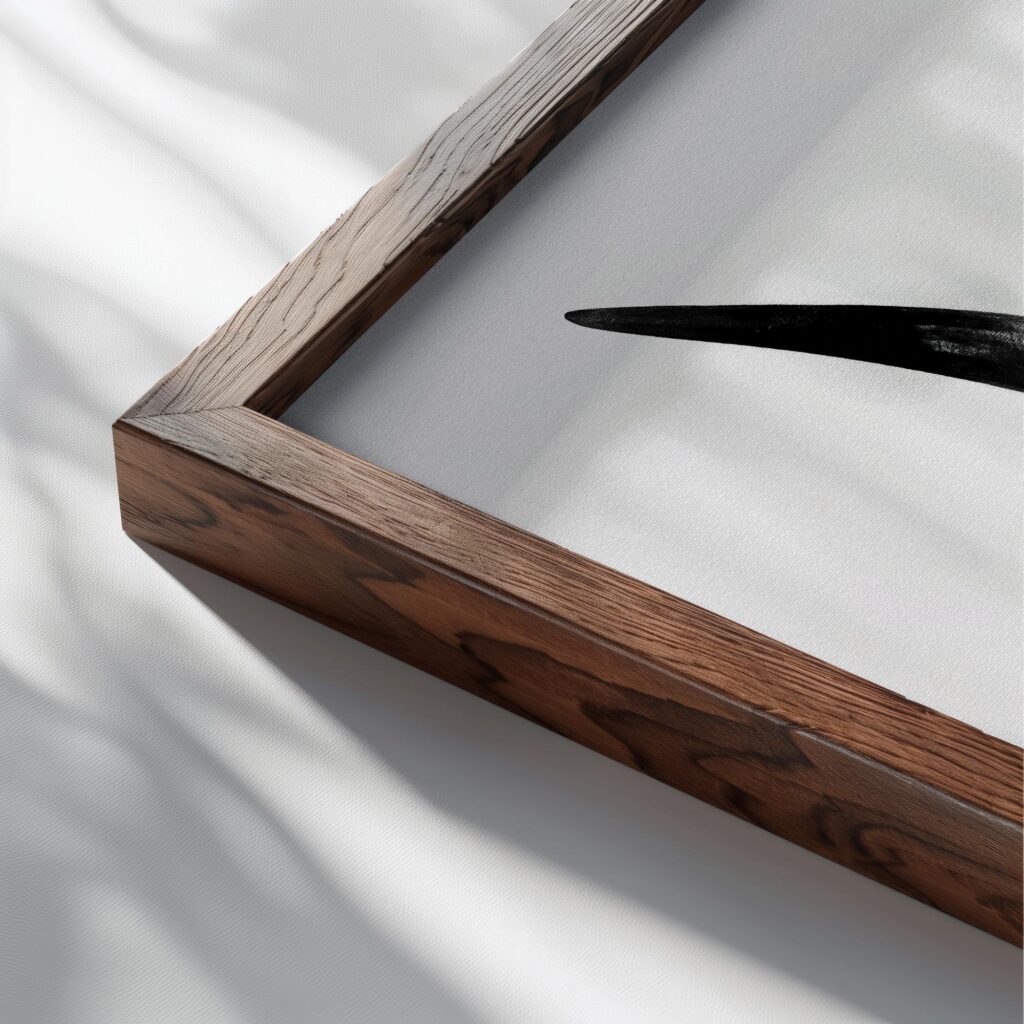 highland cattle western art textured 3x4 close up dark wood mockup