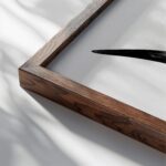 highland cattle western art textured 3x4 close up dark wood mockup