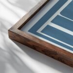 hola blue grain 3x4 close up dark wood mockup