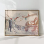 horse and cart in street ca 1920 edvard munch high quality print