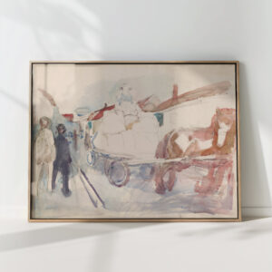 horse and cart in street ca 1920 edvard munch high quality print