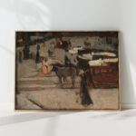 horse trams and figures on a square george hendrik breitner high quality print