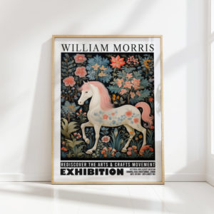 horse william morris print floral poster