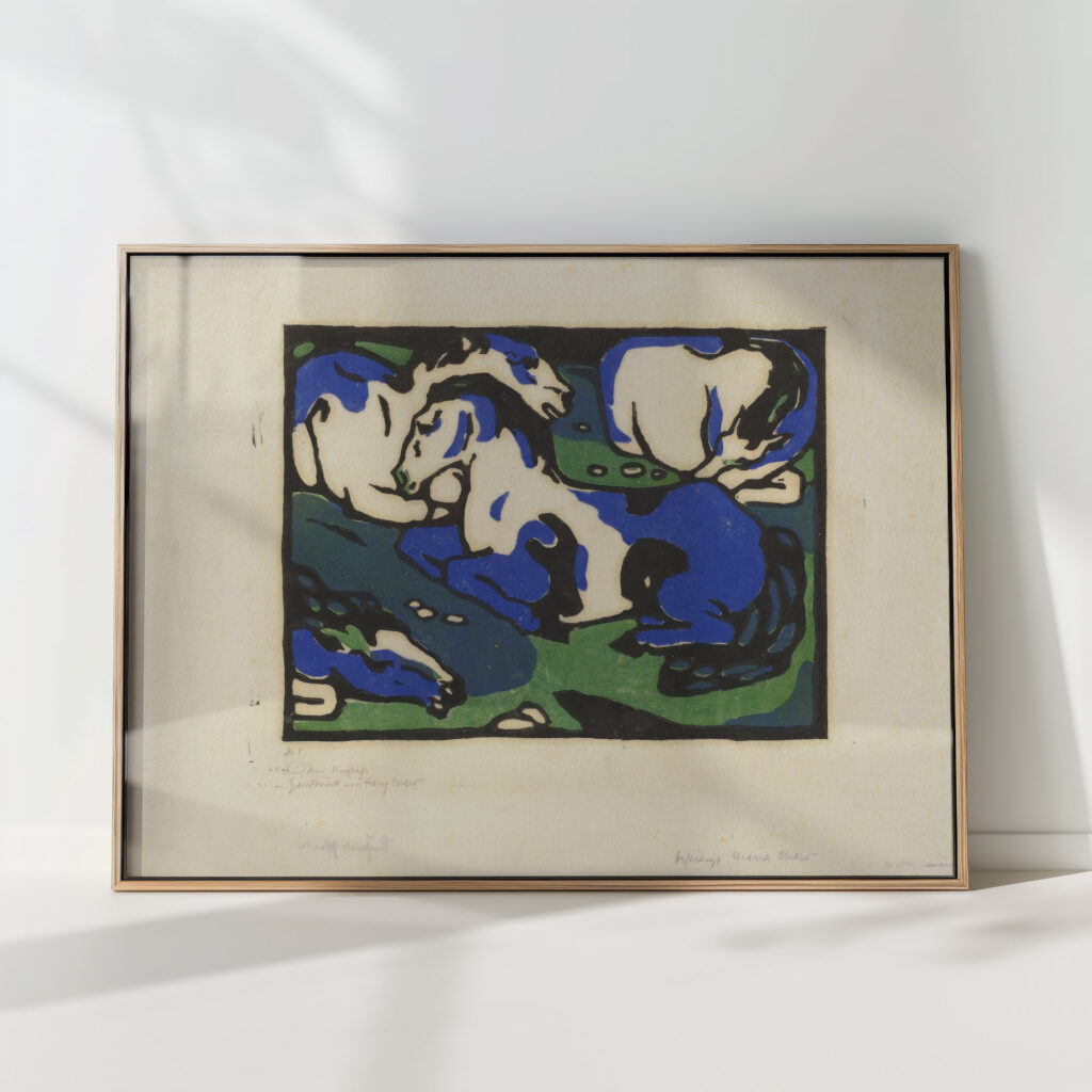 horses resting 1911 1912 franz marc high quality print