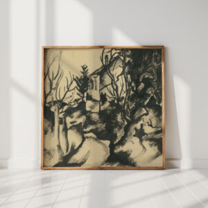 house between trees 1927 1928 konstantin bauer high quality print