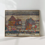 houses with laundry suburb ii 1914 egon schiele high quality print