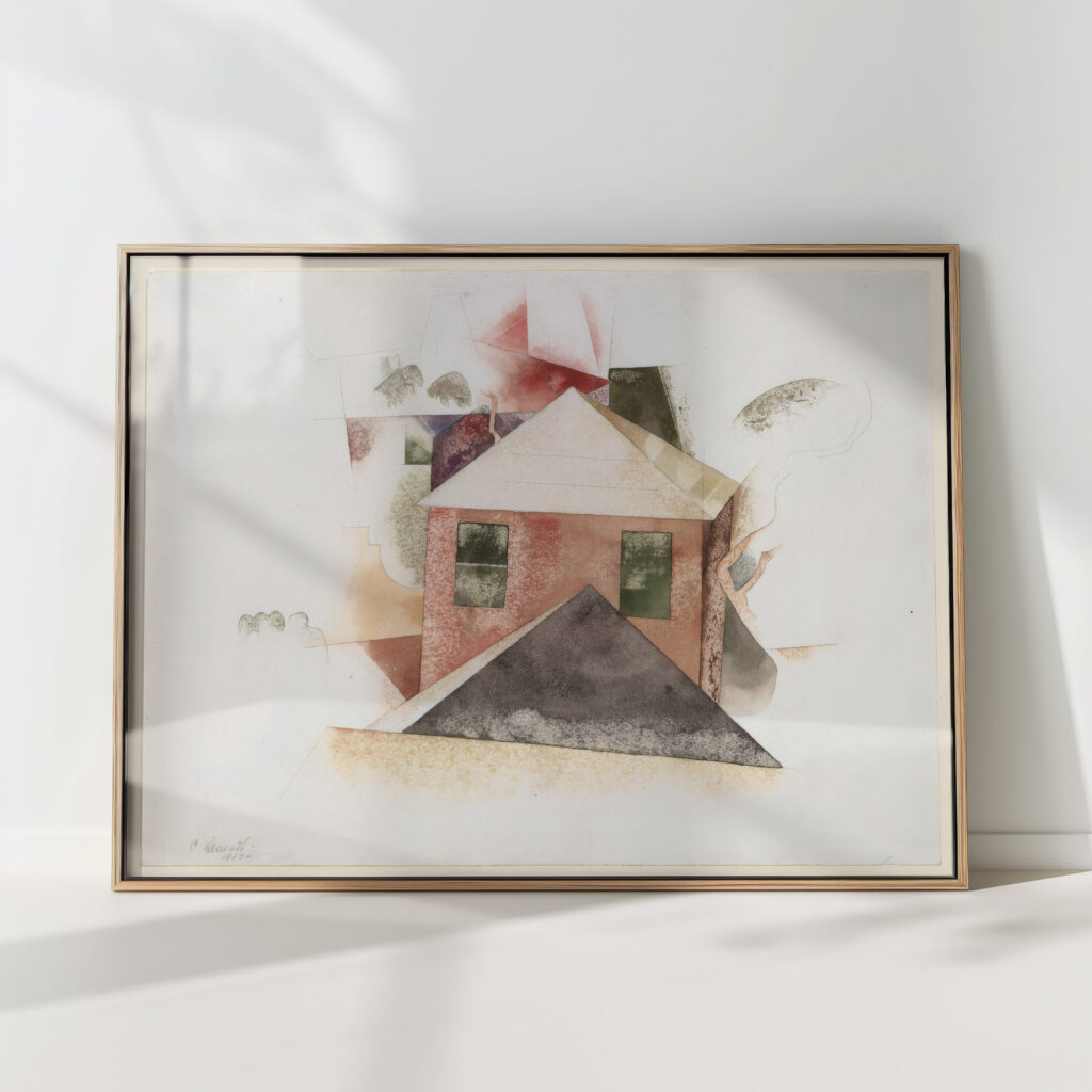 houses with red 1917 charles demuth high quality print