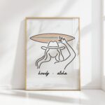 howdy aloha surfer print girl poster