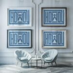 howdy clubs blue 3x4 framed posters mockup