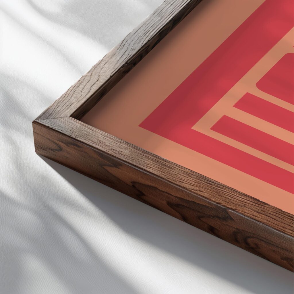 howdy clubs orange 3x4 close up dark wood mockup