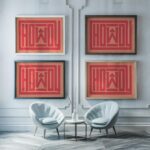 howdy clubs orange 3x4 framed posters mockup