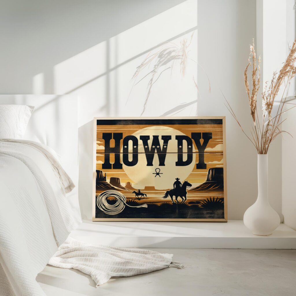 howdy cowboy vintage3 3x4 4 mockup
