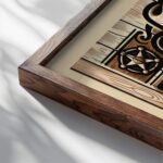 howdy cowboy3 3x4 close up dark wood mockup