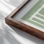 howdy diamond green 3x4 close up dark wood mockup