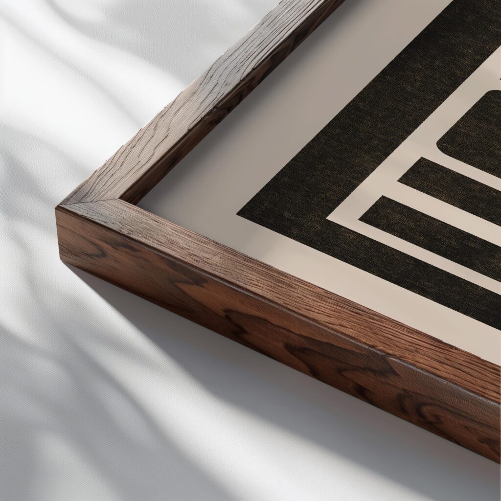 howdy diamonds black 3x4 close up dark wood mockup