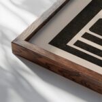 howdy diamonds black 3x4 close up dark wood mockup