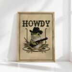 howdy frog western print