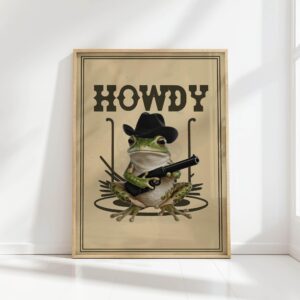howdy frog western print