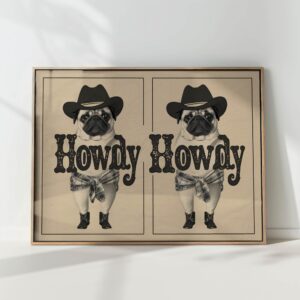 howdy pug western print