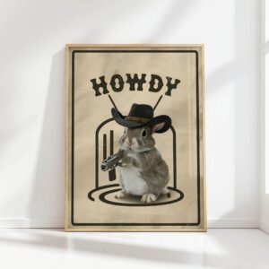 howdy rabbit western print