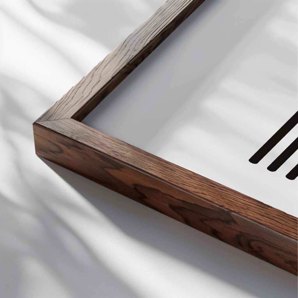 howdy typo 3x4 close up dark wood mockup