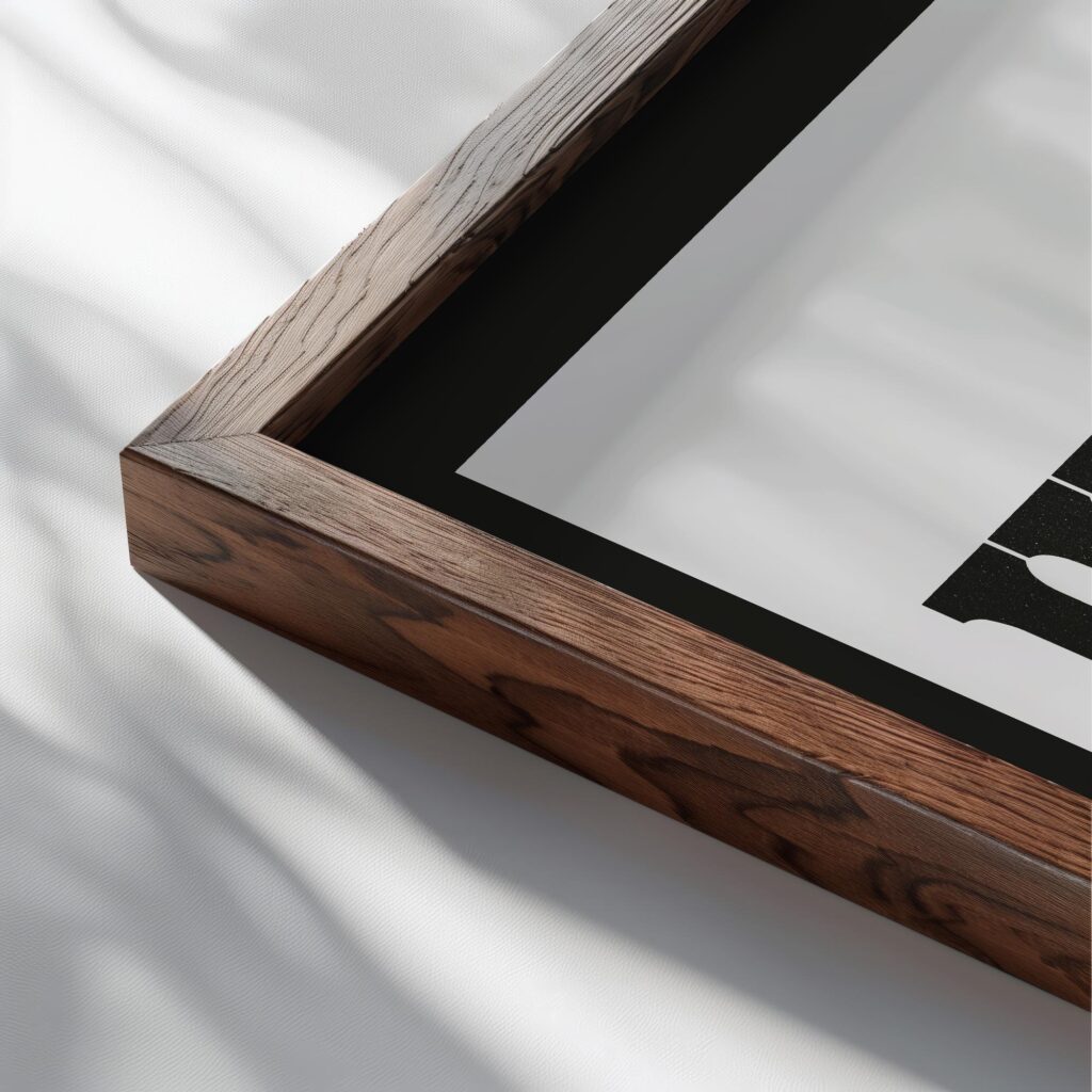 howdy typo2 3x4 close up dark wood mockup