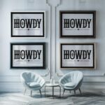 howdy typo2 3x4 framed posters mockup