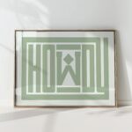 howdy typography art print green ace of diamonds poster