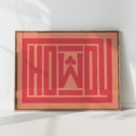 howdy typography art print orange ace of clubs poster