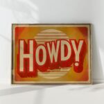 howdy typography print bold retro design