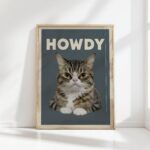 howdy typography print cat graphic design