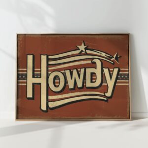 howdy typography print retro star spangled design