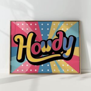 howdy typography print vibrant retro design