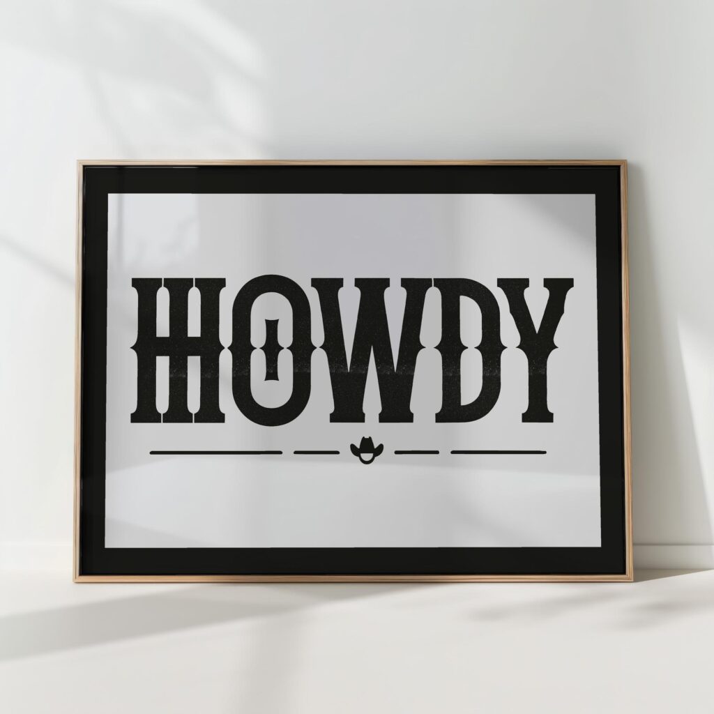 howdy vintage style typography art print