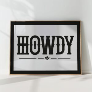howdy vintage style typography art print