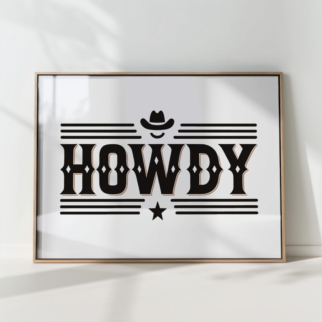 howdy western typography art print
