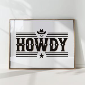 howdy western typography art print