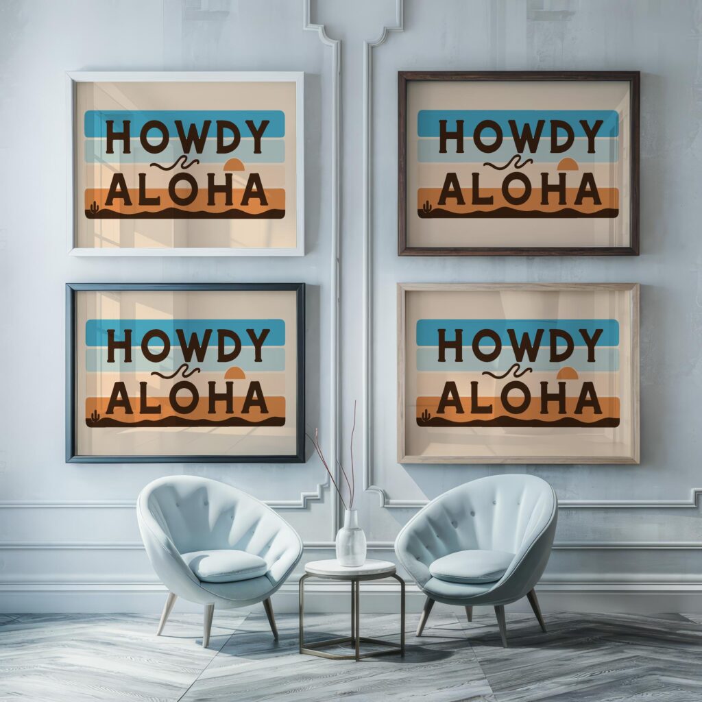 howdyaloha16 3x4 framed posters mockup