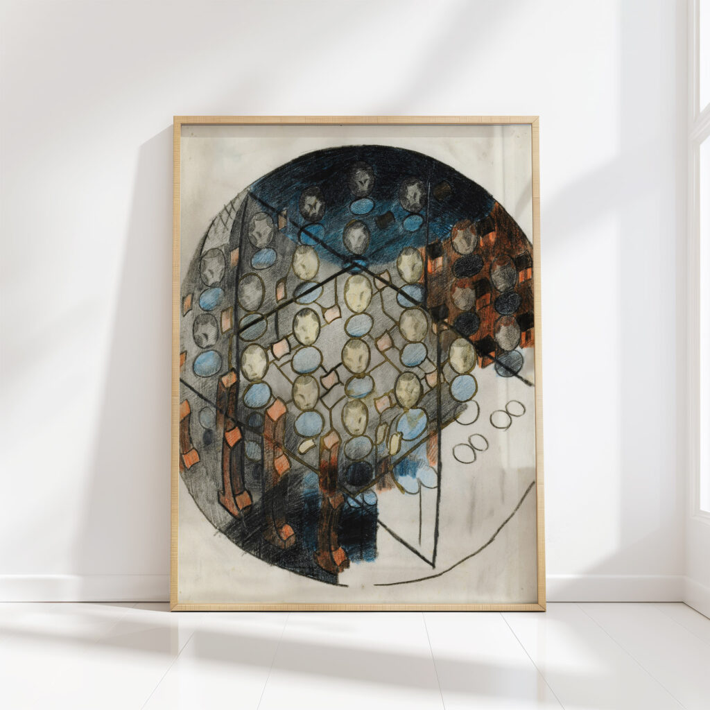 im munster expectation draft for the stained glass window in zwinglihaus zurich wiedikon total composition 1923 24 otto meyer amden high quality print