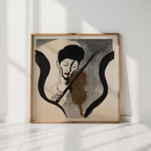 impression of a violinist portrait of suwa nejiko 1947 onchi koshiro high quality print