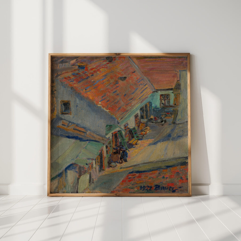 in front of the house 1922 konstantin bauer high quality print