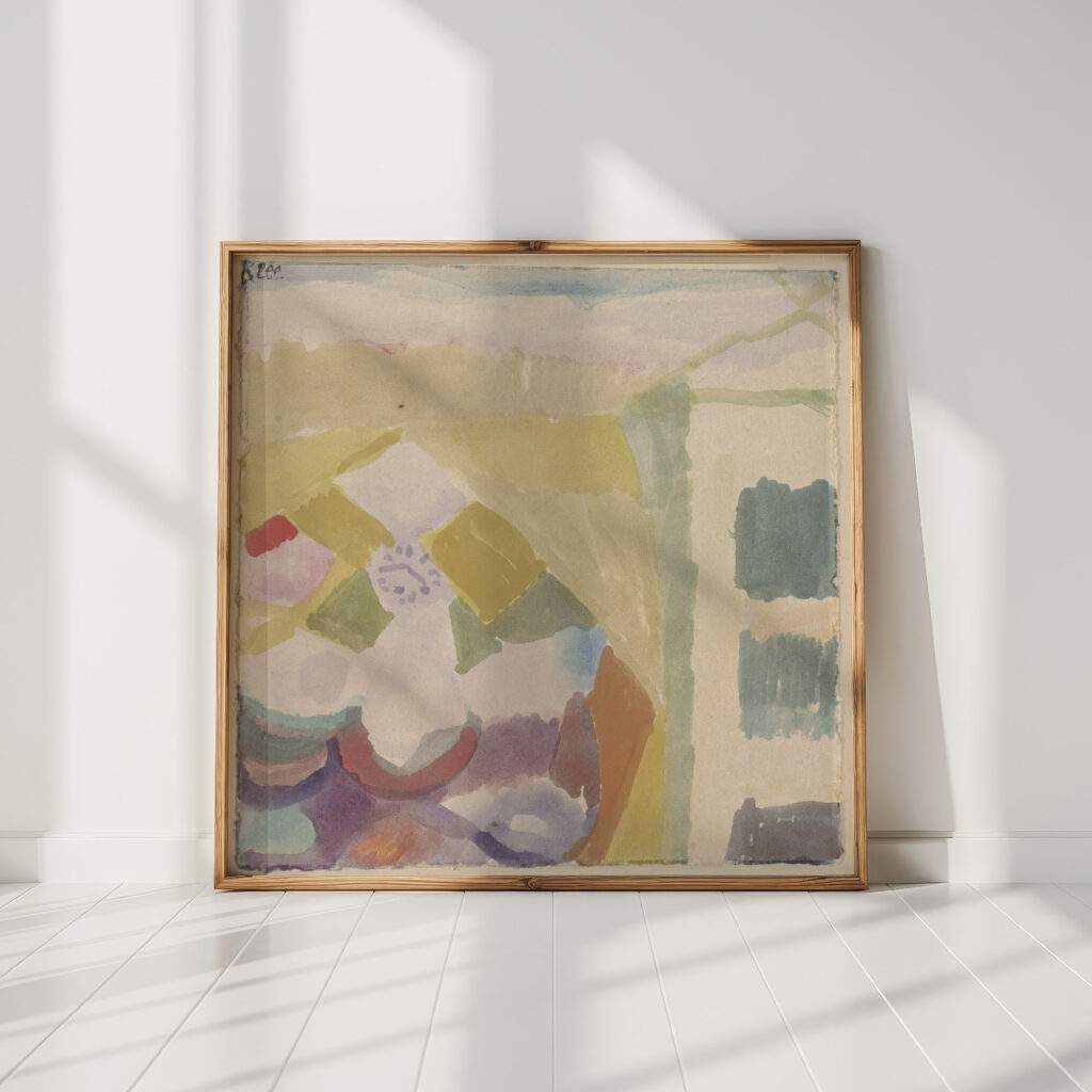 interior with the clock 1913 paul klee high quality print