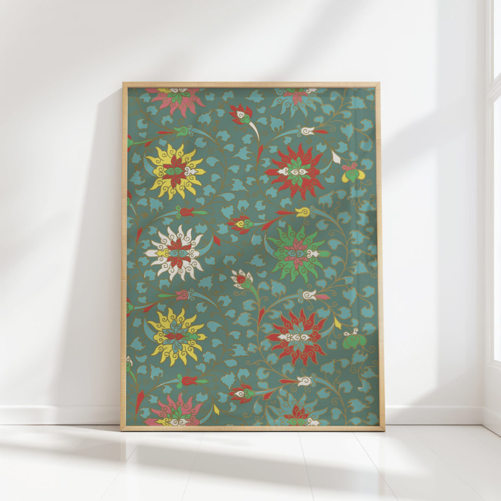 intricate botanical patterns art print for home decor