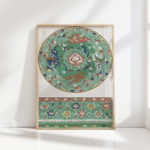 intricate floral dragon art print for home decor