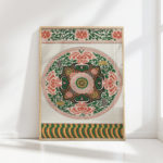 intricate floral mandala art print for home decor