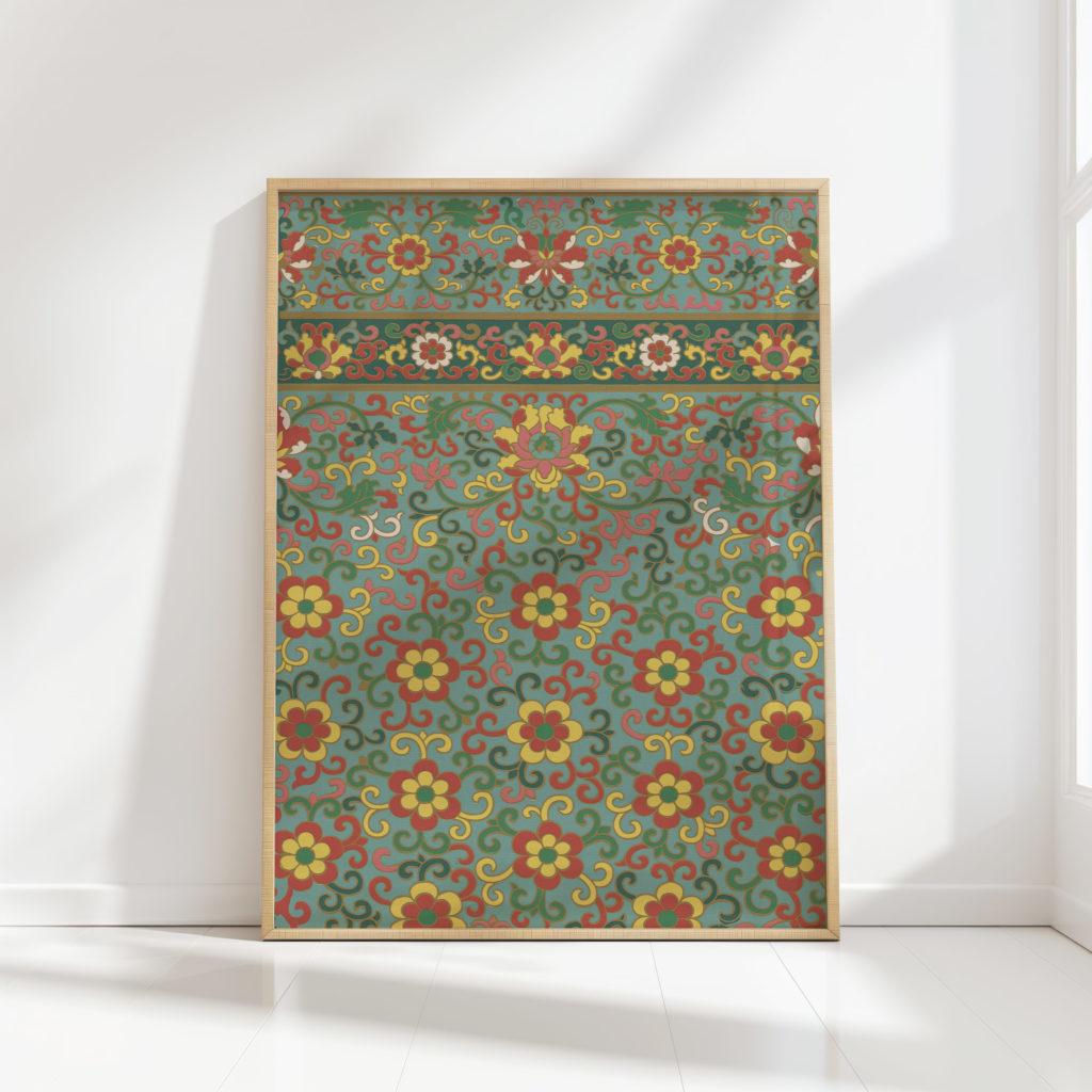 intricate floral vine artwork print for home decor