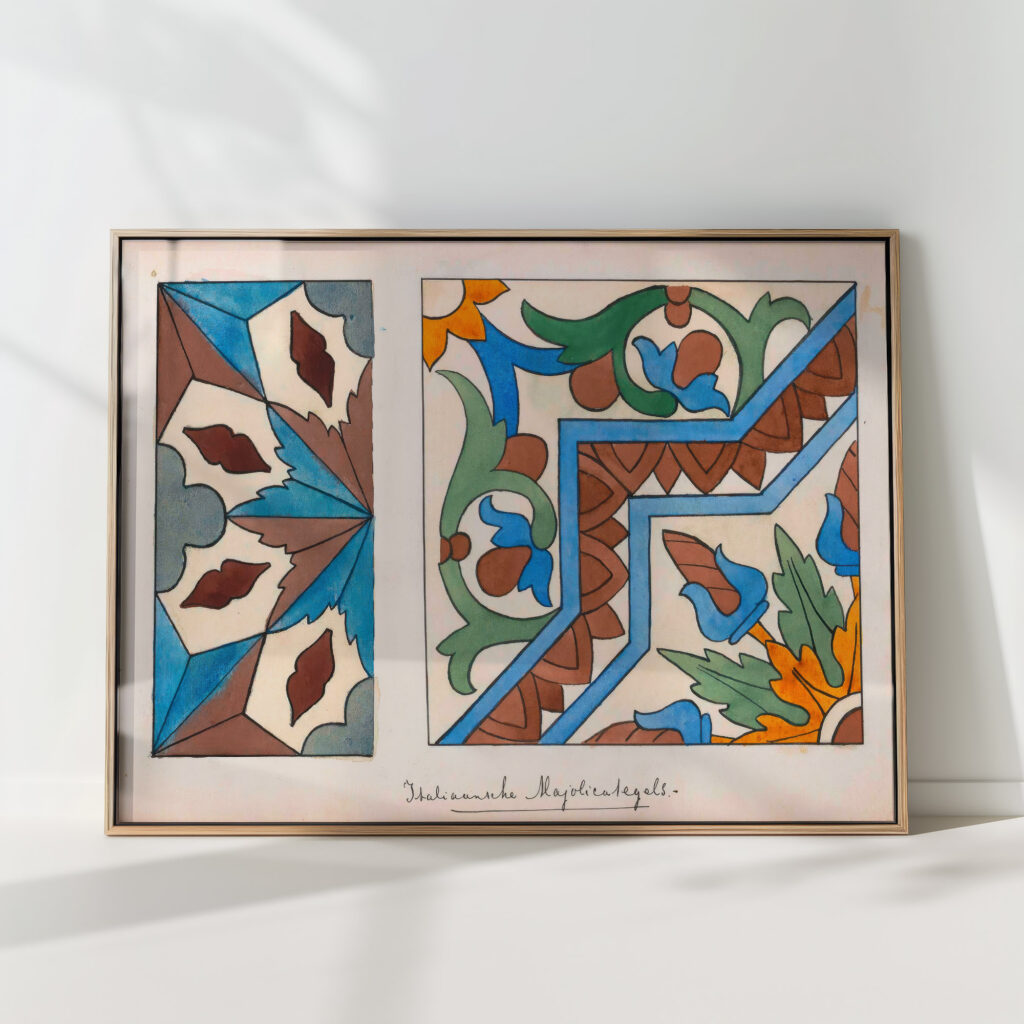 italian majolica tiles 1890 johanna van de kamer high quality print