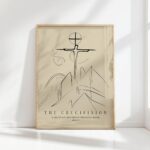 jesus crucifixion line art minimalist christian print