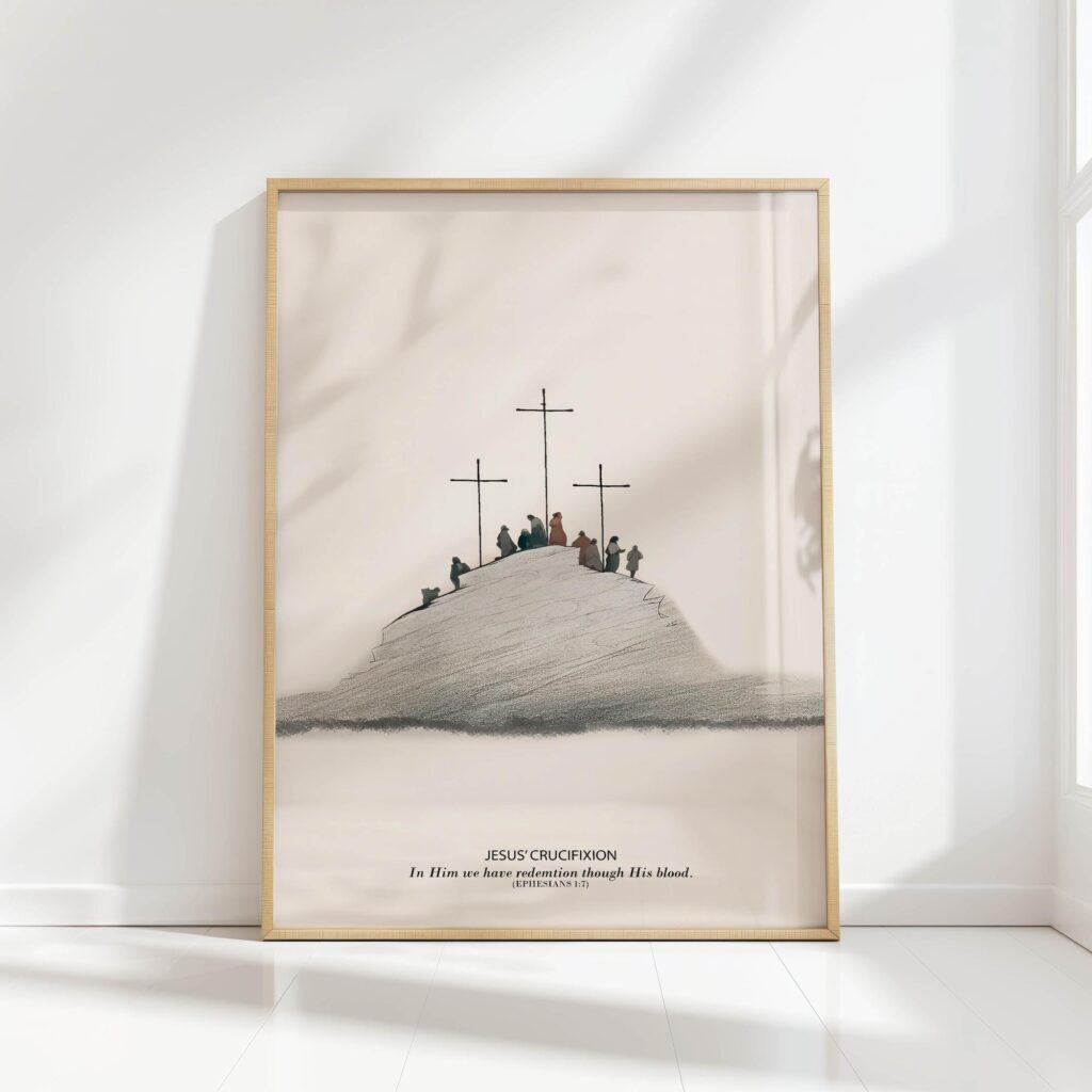 jesus crucifixion minimalist christian print